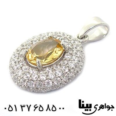 گردنبند سیترین زنانه درشت رادیوم لوکس