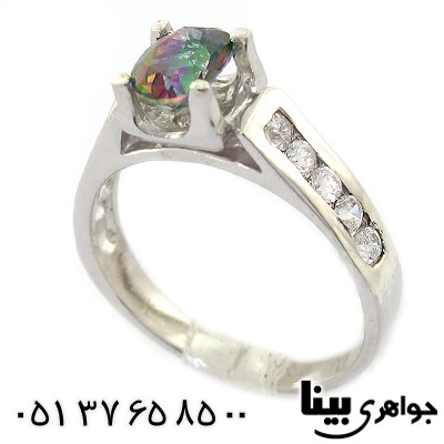 انگشتر توپاز هفت رنگ زنانه رادیوم لوکس