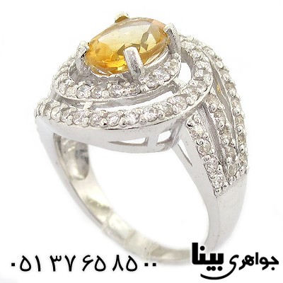 انگشتر سیترین زنانه درشت رادیوم لوکس