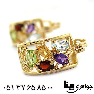 گوشواره چند جواهر بسیار عالی زنانه مانی ایتالیایی