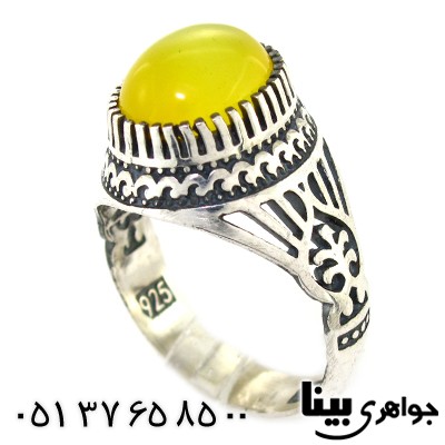 انگشتر عقیق شرف الشمس مردانه دور چنگی