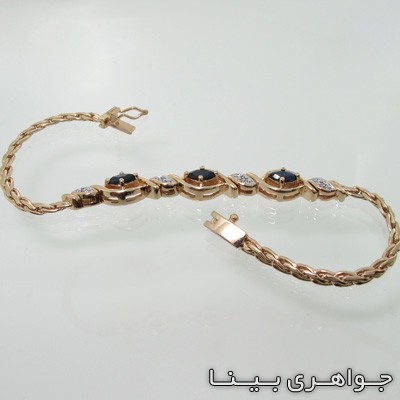 دستبند یاقوت کبود سه نگین