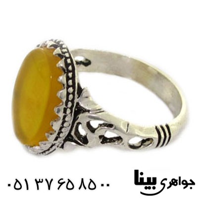 انگشتر عقیق شرف الشمس مردانه اسلیمی _کد:8518