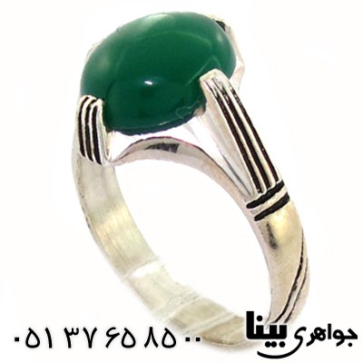 انگشتر عقیق سبز چهار جنگ