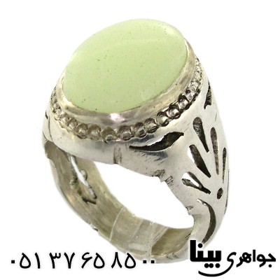 انگشتر گوهر شب چراغ مردانه درشت مدل شبکه ای