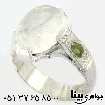 انگشتر در نجف درشت و گارنت و زبرجد مردانه
