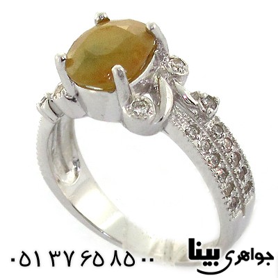 انگشتر یاقوت زرد زنانه رودیوم لوکس مدل شکوفه _کد:8558 انگشتر یاقوت زرد زنانه رودیوم لوکس مدل شکوفه _کد:8558