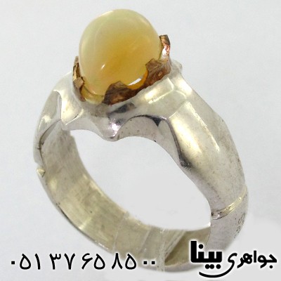 انگشتر اوپال استرالیا هفت رنگ مردانه کلاسیک بینا
