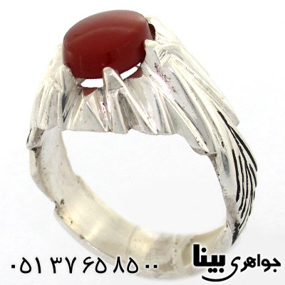 انگشتر عقیق یمنی مردانه کلاسیک تمام چنگ