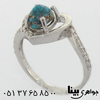 انگشتر فیروزه نیشابوری زنانه رادیوم لوکس مدل قلب