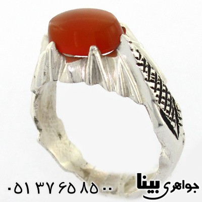 انگشتر عقیق یمنی مردانه بیضی مدل کلاسیک