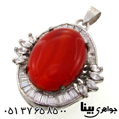 گردنبند عقیق قرمز زنانه درشت مدل سیما