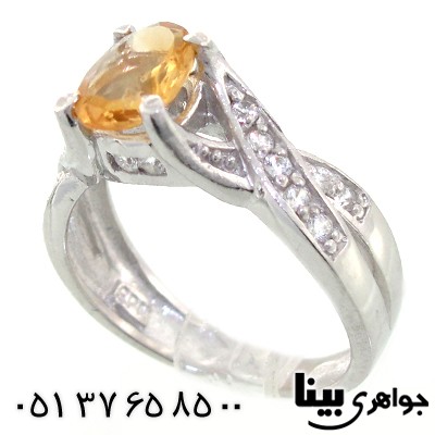 انگشتر سیترین زنانه رادیوم لوکس مدل پیچ