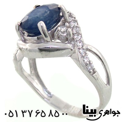 انگشتر یاقوت کبود عالی زنانه رادیوم لوکس مدل پیچ