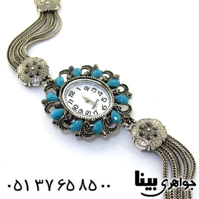 ساعت حدید و نگین آبی زنانه طرح مارکازیتی