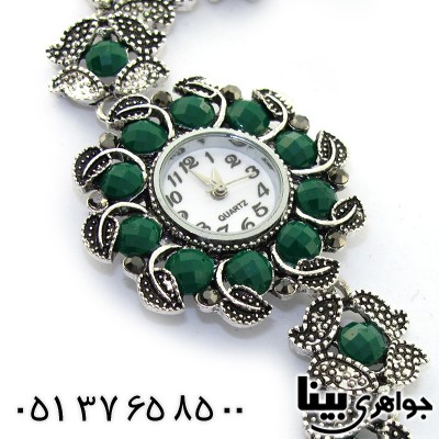 ساعت حدید و نگین سبز زنانه طرح مارکازیتی