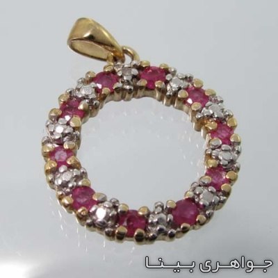 گردنبند یاقوت سرخ طرح دایره