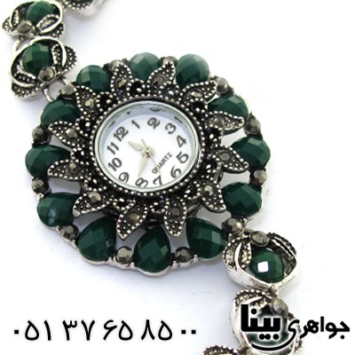 ساعت حدید و نگین سبز زنانه طرح مارکازیتی