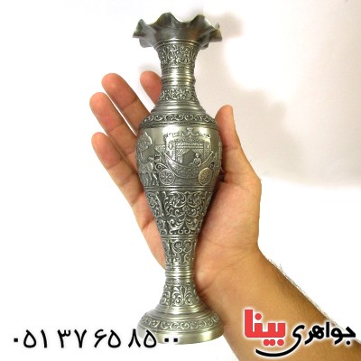 متفرقه گلدان مصور فلزی مدل silver