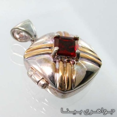 گردنبند یاقوت گارنت قاب عکسی