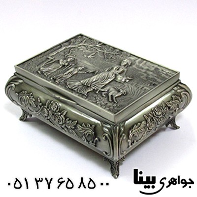 جعبه جواهر فلزی بزرگ مدل silver مزرعه پائیزی