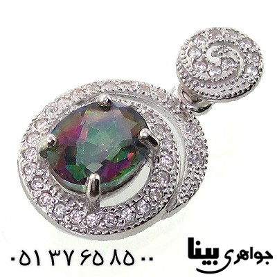 گردنبند توپاز هفت رنگ زنانه رادیوم لوکس مدل رویا