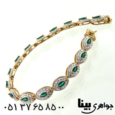 دستبند زمرد زنانه مانی ایتالیایی با شکوه
