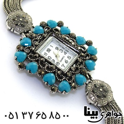 ساعت حدید و نگین آبی زنانه طرح مارکازیتی مدل سولار