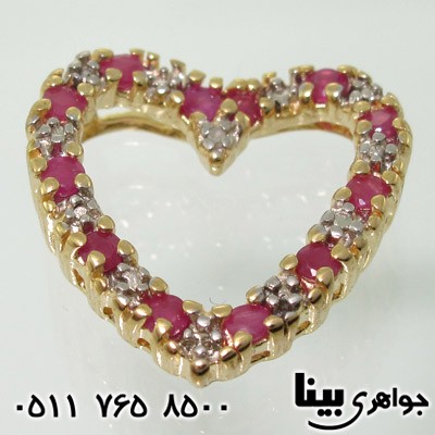 گردنبند یاقوت سرخ گلریز طرح قلب