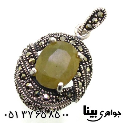 گردنبند یاقوت زرد درشت زنانه مارکازیت هانگ