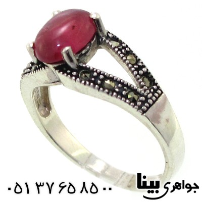 انگشتر یاقوت سرخ زلال زنانه مارکازیت هانگ