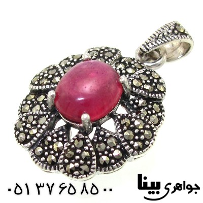 گردنبند یاقوت سرخ زلال زنانه مارکازیت هانگ شکوفه
