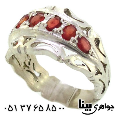 انگشتر یاقوت سرخ برمه مردانه درشت هفت نگین