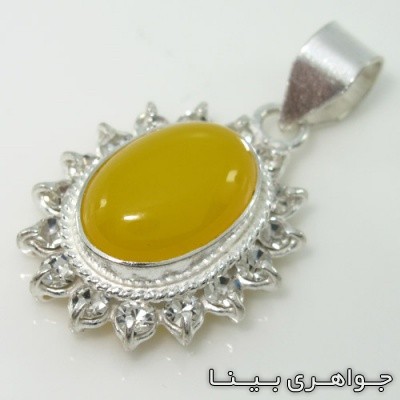 گردنبند عقیق زرد شرف شمس سنتی