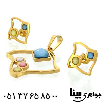 سرویس کره ای با نگین های اکلیلی مدل روژان _کد:8879