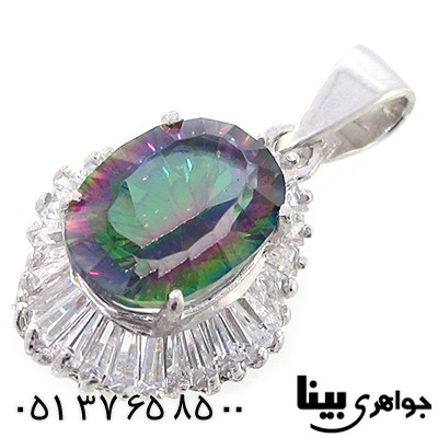 گردنبند توپاز هفت رنگ درشت زنانه رادیوم لوکس