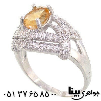 انگشتر سیترین عالی زنانه رادیوم لوکس مدل مهلا