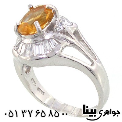 انگشتر سیترین عالی زنانه رادیوم لوکس