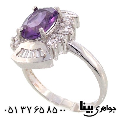 انگشتر آمتیست برزیلی عالی زنانه رادیوم لوکس _کد:8933