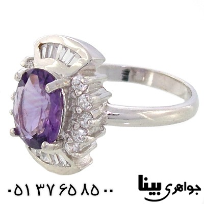 انگشتر آمتیست برزیلی عالی زنانه رادیوم لوکس _کد:8933