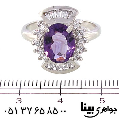 انگشتر آمتیست برزیلی عالی زنانه رادیوم لوکس _کد:8933
