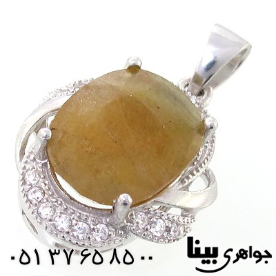 گردنبند یاقوت زرد زنانه درشت رادیوم لوکس مدل گلبرگ