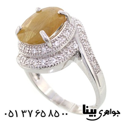 انگشتر یاقوت زرد زنانه درشت رادیوم لوکس