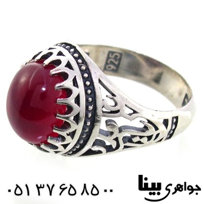 انگشتر یاقوت سرخ استار مردانه یا علی مدد