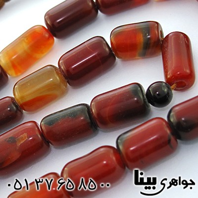 تسبیح عقیق ابلق عالی 33 دانه ای تراش استوانه ای کمیاب درشت