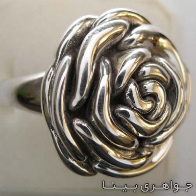 انگشتر نقره طرح گل رز