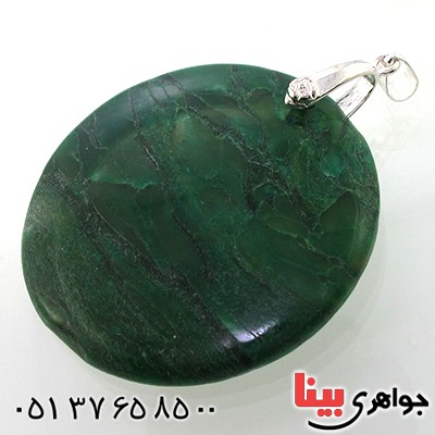 گردنبند عقیق سبز خزه ای درشت دایره ای سنگ درمانی