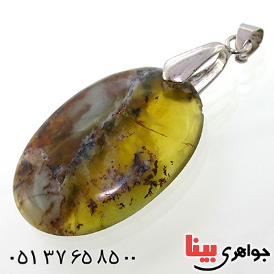 گردنبند یشم شجری بیضی مناسب سنگ درمانی
