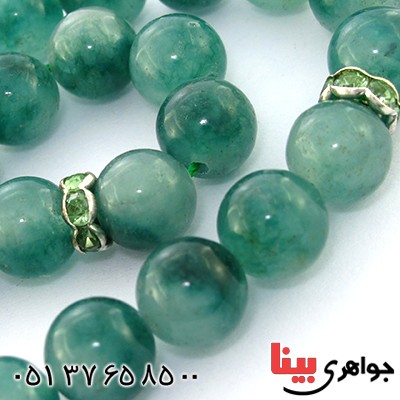 تسبیح جید سبز ۳۳ دانه ای کروی