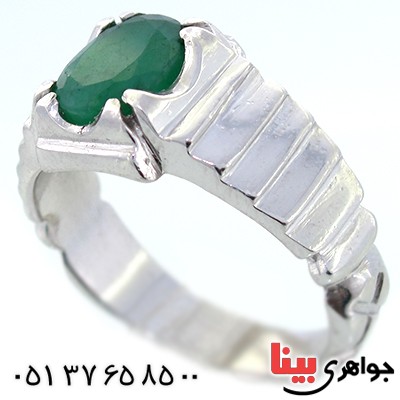 انگشتر زمرد زامبیا مردانه کلاسیک رادیوم لوکس